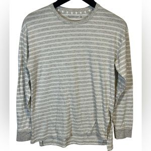 Abercrombie & Fitch Soft A&F Essentials Gray & White Striped Long Sleeve T-shirt